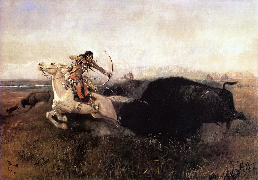 Artwork Title: Indians Hunting Buffalo