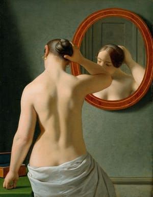 Artwork Title: Woman Standing In Front Of A Mirror