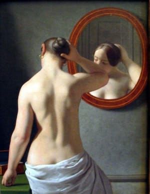 Artwork Title: Woman Standing In Front Of A Mirror