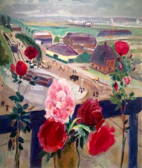 Artwork Title: Still Life with Flowers and View over the Amstelveenseweg
