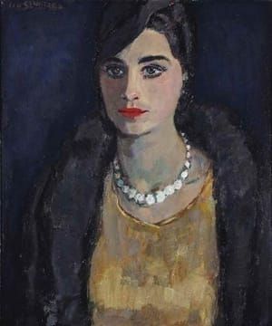 Artwork Title: Elegant Woman with a Pearl Necklace