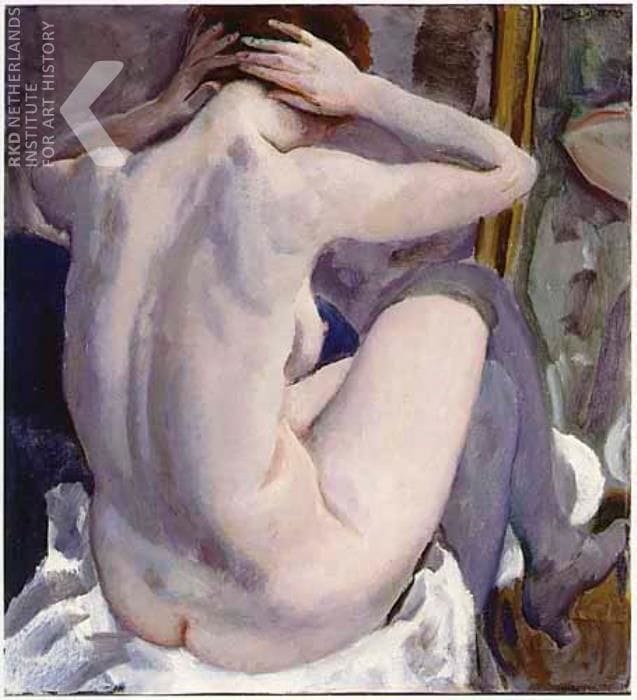Artwork Title: Zittend naakt voor een spiegel  (Seated Nude in front of a Mirror)
