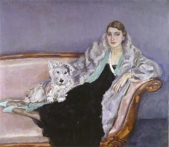 Artwork Title: Portret van de 20-jarige Ina van Bladeren (Lady with dog)