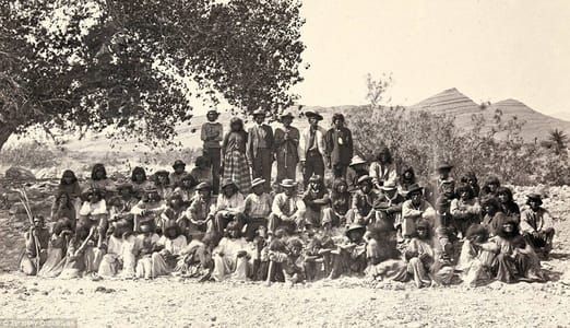 Artwork Title: Paiute Men, Women And Children In Cottonwood Springs (Washoe County), Nevada, In 1875