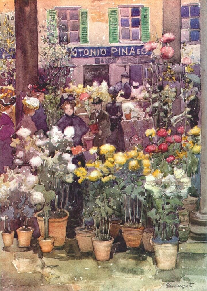 Artwork Title: Italian flowers market