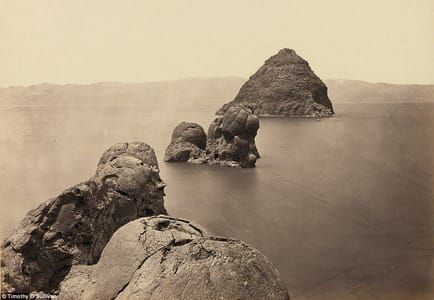 Artwork Title: The Pyramid And Domes, A Line Of Dome Shaped Tufa Rocks In Pyramid Lake, Nevada In 1867