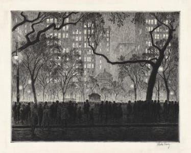 Artwork Title: Madison Square Rainy Night