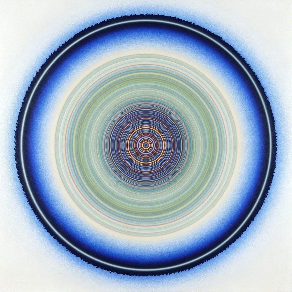 Artwork Title: G-108 (Multicolor Center with Blue Ring)