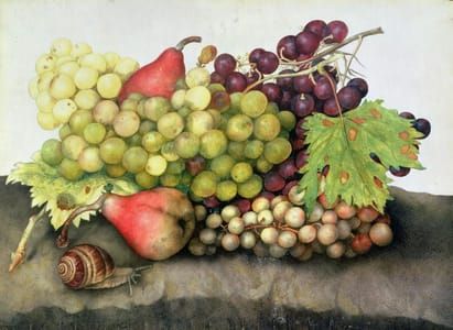 Artwork Title: Snail with Grapes and Pears