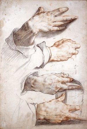 Artwork Title: Four Studies of a Right Hand (his own)