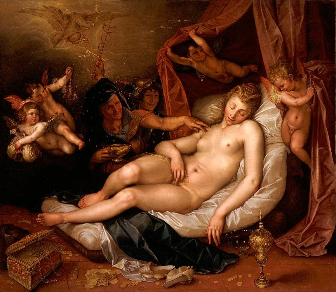 Artwork Title: The Sleeping Danae Being Prepared To Receive Jupiter