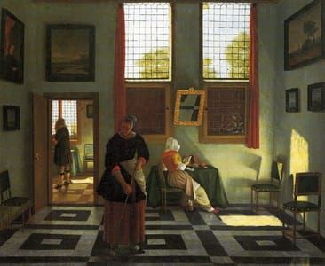 Artwork Title: An Interior with a Painter, his Wife, and a Maid