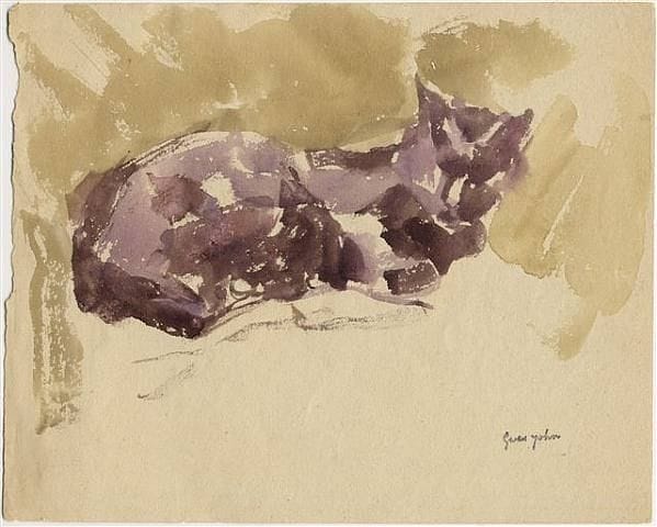 Artwork Title: Black Cat Sleeping