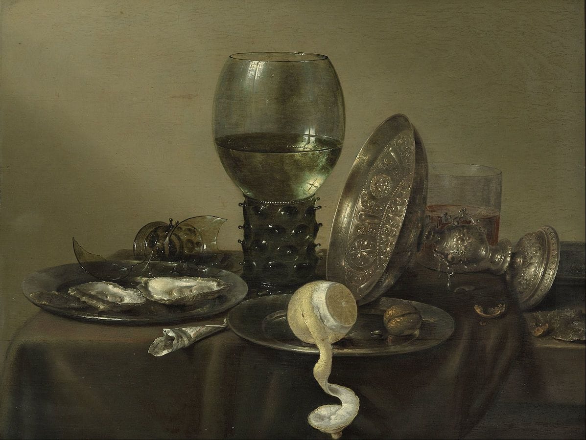Artwork Title: Still Life with Oysters, a rummer, a Lemon and a Silver Bowl