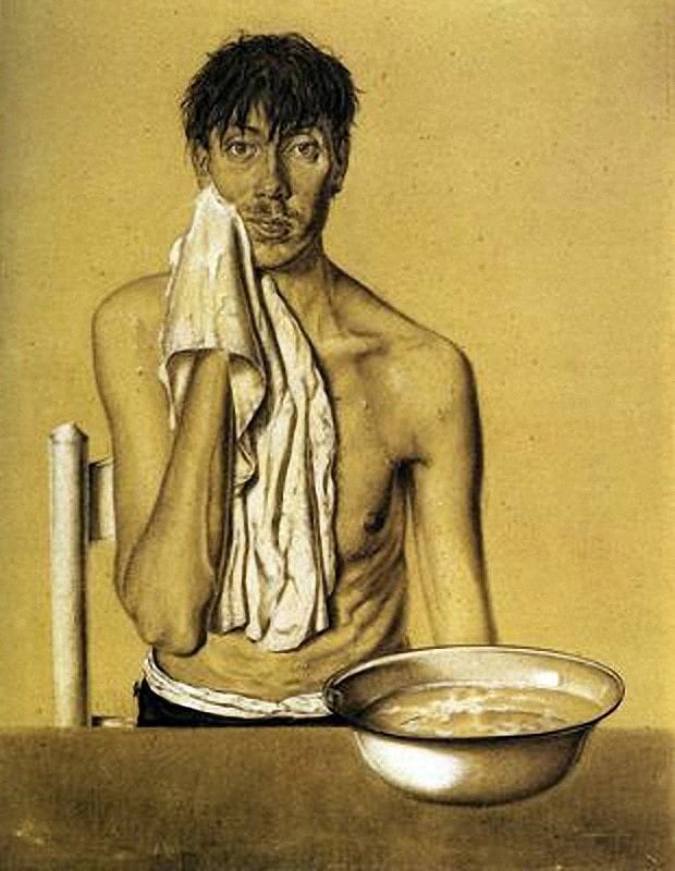 Artwork Title: Dick Zelfportret met waskom (Self Portrait with Wash Basin)