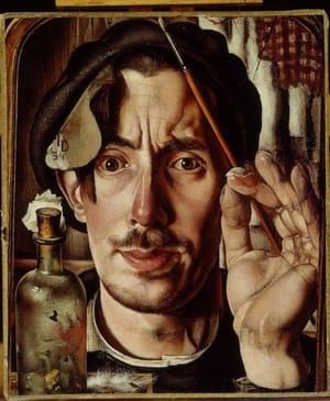 Artwork Title: Three Small Self Portraits:  The Drug Drinker