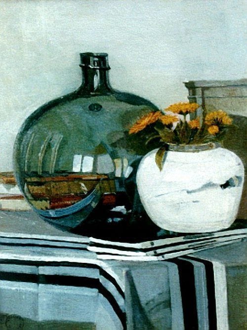 Artwork Title: Still Life with Books and Flowers in a Ginger Jar