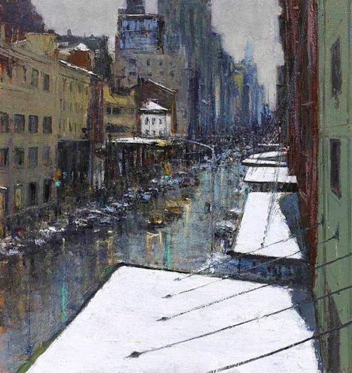 Artwork Title: 14th Street from the Highline, Snow on Awnings