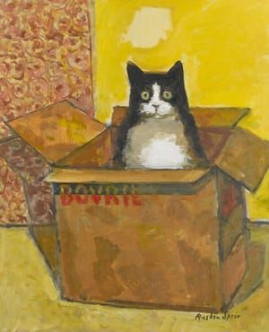 Artwork Title: Cat in a Bovril Box