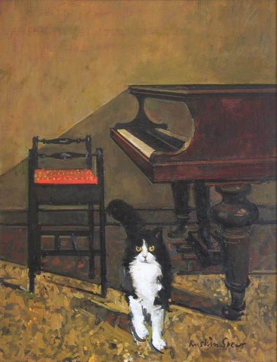 Artwork Title: Cat and Piano