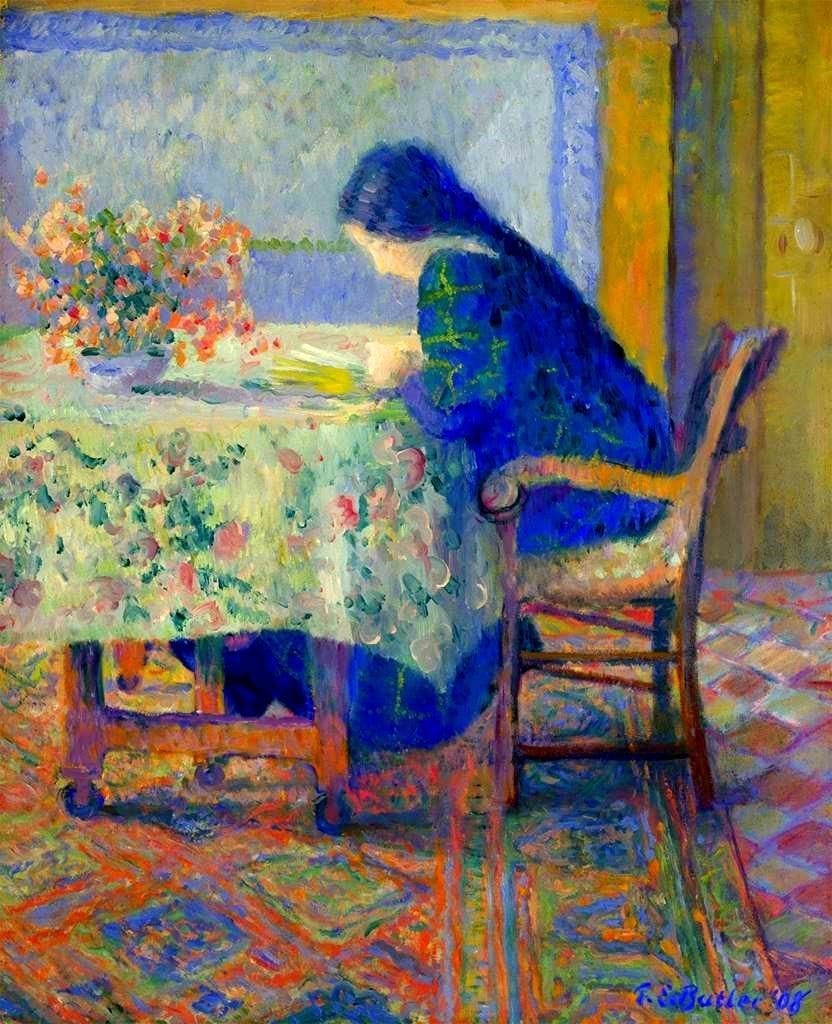 Artwork Title: Lili Reading at the Butler House, Giverny