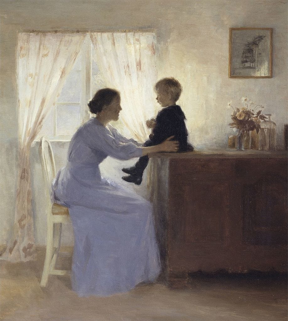 Artwork Title: Mother and child in an interior