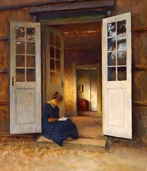 Artwork Title: Young Girl Reading in the Doorway