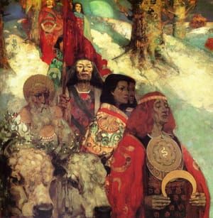 Artwork Title: The Druids: Bringing in the Mistletoe
