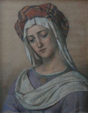 Artwork Title: Woman with Turban-like Headscarf-35