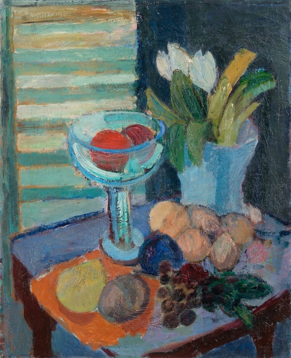 Artwork Title: Still Life with Fruit and Tulips