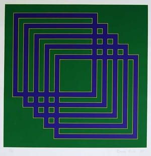 Artwork Title: Five Squares on Green