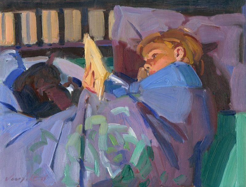 Artwork Title: Reading Girl with Cat