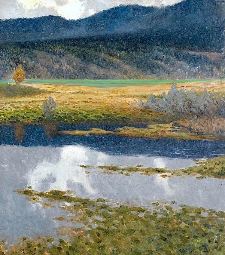 Artwork Title: Landscape with Stream and Mountain