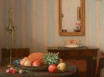 Artwork Title: Interieur met fruitschaal (Interior with Fruitbowl)