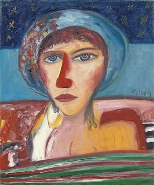 Artwork Title: Woman with a Blue Hat