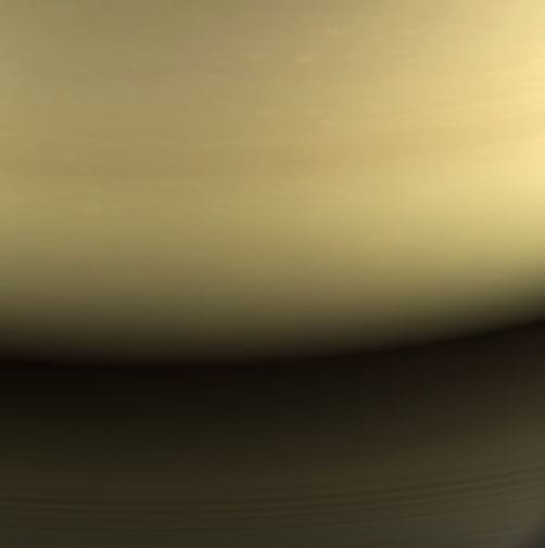 Artwork Title: Impact Site: Cassini's Final Image