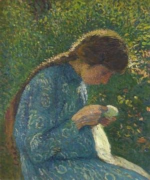 Artwork Title: Young Woman Sewing