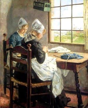 Artwork Title: Dutch Sisters in the Sewing Room