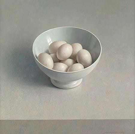 Artwork Title: White Bowl with Eggs