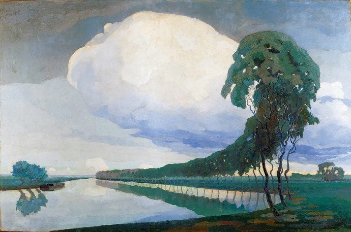 Artwork Title: Trees Along a Waterway