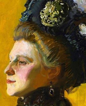 Artwork Title: Portrait with a Yellow Background, his wife Jadwiga, née Janakowska