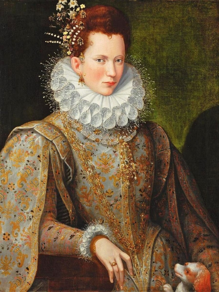 Artwork Title: Portrait of a Lady of the Court with Dog