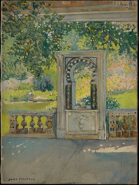 Artwork Title: Turkish Fountain with Garden (from Louis C. Tiffany Estate, Oyster Bay)