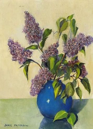 Artwork Title: Lilacs in a Blue Vase