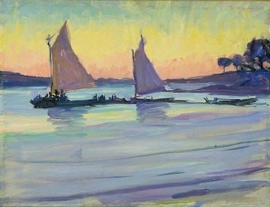 Artwork Title: Boats on the Nile, Dawn