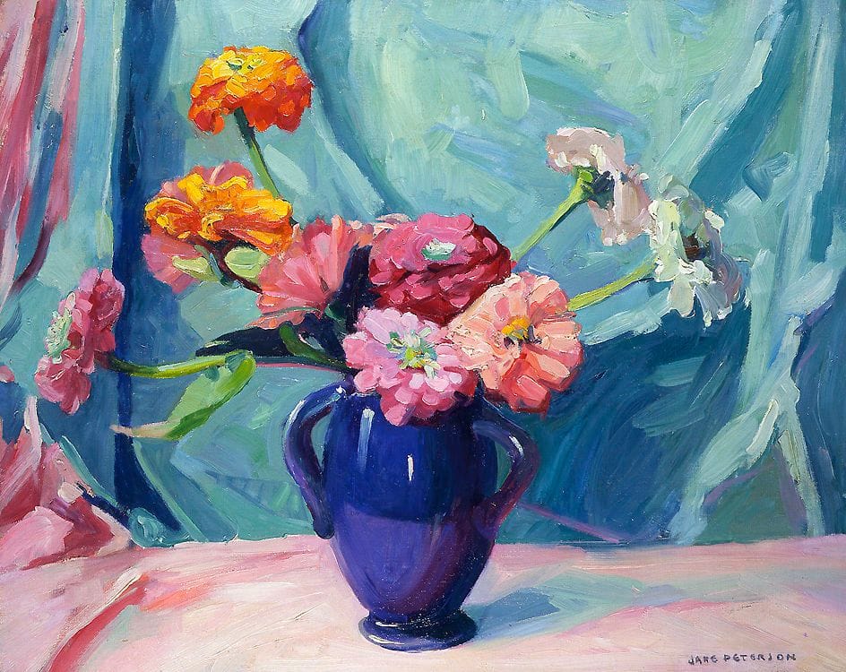 Artwork Title: Flowers in a Blue Vase