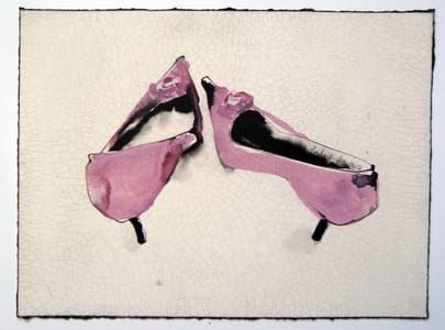 Artwork Title: Pink Crackle Shoes