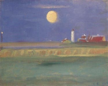 Artwork Title: Moon Evening. Lighthouse