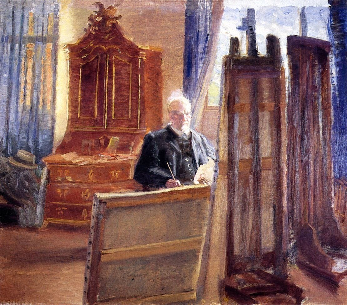 Artwork Title: Michael Ancher Painting in His Studio