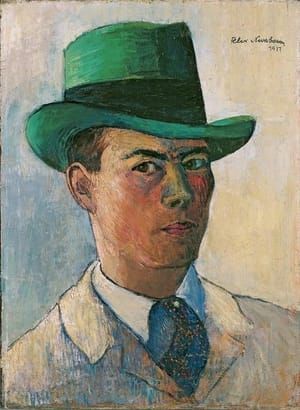 Artwork Title: Self-Portrait with Green Hat